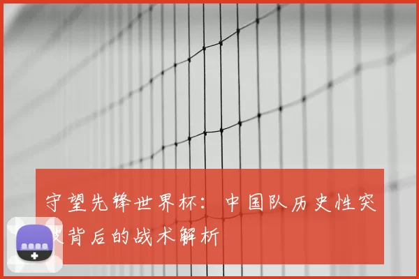 守望先锋世界杯：中国队历史性突破背后的战术解析